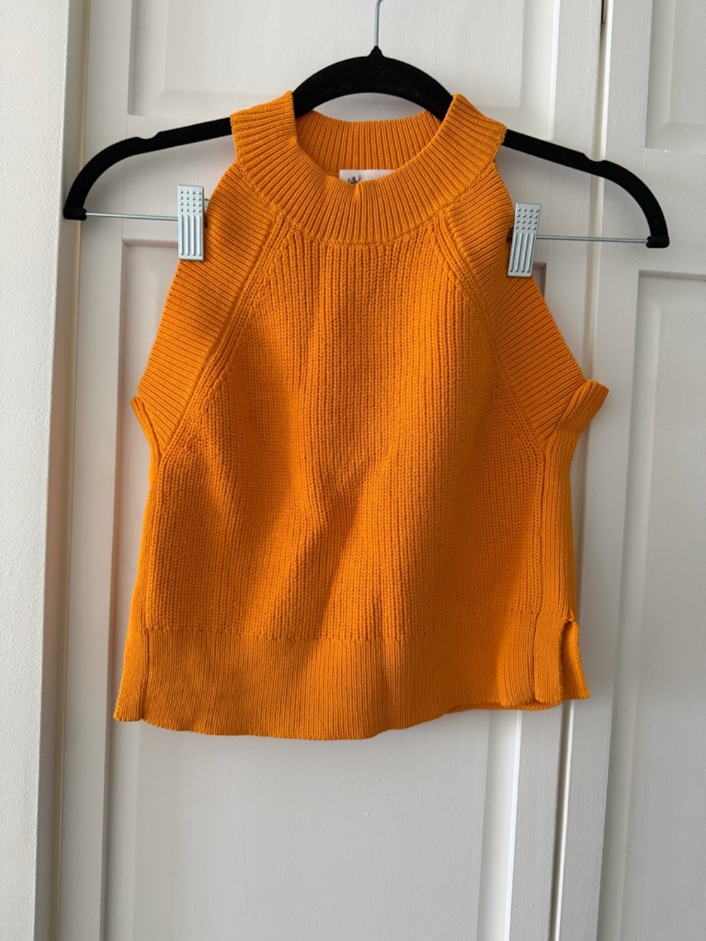 Aritzia Wilfred Crevier Knit Top — Bright Orange, XS, sleeveless knit